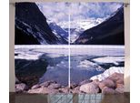 Abakuhaus Tenda Rustica Invernale, Lake Louise Alberta, Tenda Con Passanti E Ganci Per Camera Da Letto, 280 X 175 Cm, Viola Scuro Lavanda