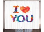 Abakuhaus Ti Amo Tenda Rustica, Frase Acquerellata, Soggiorno Tenda Universale Con Passanti E Ganci, 280 X 175 Cm, Multicolore