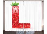 Abakuhaus Lettera L Tenda Rustica, Lettera Fragola Matura, Tende Universali Per Soggiorno Con Passanti E Ganci, 280 X 175 Cm, Rosso Cinabro Arancione Verde