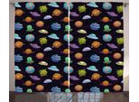 Abakuhaus Tenda Rustica, Ufo E Riassunto Planet, Tende Universali Per Soggiorno Con Passanti E Ganci, 280 X 175 Cm, Multicolore
