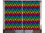 Abakuhaus Tenda Geometrica Rustica, Stile Puzzle Digitale, Tenda Universale Per Soggiorno Con Passanti E Ganci, 280 X 175 Cm, Multicolore