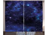 Abakuhaus Tenda Rustica, Stelle E Nebbia Astratte, Tende Universali Per Soggiorno Con Passanti E Ganci, 280 X 175 Cm, Rosa Blu Nero