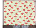 Abakuhaus Frutta Tenda Rustica, Caricatura Di Fiori Primaverili, Soggiorno Tenda Universale Con Passanti E Ganci, 280 X 175 Cm, Verde Pallido Rosso