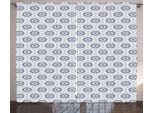 Abakuhaus Tenda Geometrica Rustica, Motivo Kikko Asiatico, Tende Universali Per Soggiorno Con Passanti E Ganci, 280 X 175 Cm, Grigio Bianco