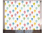 Abakuhaus Tenda Rustica Festiva, Palloncini Acquerellati Volanti, Tenda Con Nastro Arricciato Per Camera Da Letto Con Passanti E Ganci, 280 X 175 Cm, Multicolore