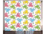 Abakuhaus Tenda Rustica Con Calamari, Allegri Animali Marini, Tende Universali Per Soggiorno Con Passanti E Ganci, 280 X 175 Cm, Multicolore