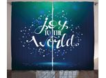 Abakuhaus Gioia Tenda Rustica, Calligrafia Gioia Al Mondo, Camera Da Letto Tenda Con Passanti E Ganci, 280 X 175 Cm, Blu Scuro Bianco