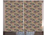 Abakuhaus Tenda Rustica Astratta, Eastern Doodle Paisley, Tenda Universale Per Soggiorno Con Passanti E Ganci, 280 X 175 Cm, Multicolore