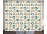 Abakuhaus Tenda Rustica Kompass, Stile Retrò Ispirato Alla Marina, Tende Universali Per Soggiorno Con Passanti E Ganci, 280 X 175 Cm, Beige E Verde Acqua