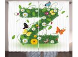 Abakuhaus Lettera Z Tenda Rustica, Fresco Giardino Estivo, Camera Da Letto Tenda Con Passanti E Ganci, 280 X 175 Cm, Multicolore Verde