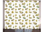 Abakuhaus Tenda Rustica Acquerellata, Coniglietti Pelosi, Tende Universali Per Soggiorno Con Passanti E Ganci, 280 X 175 Cm, Giallo Chiaro E Marrone Chiaro