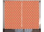 Abakuhaus Tenda Rustica Ikat, Forme Ovali Grunge Vintage, Tende Universali Per Soggiorno Con Passanti E Ganci, 280 X 175 Cm, Arancione Beige