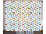 Abakuhaus Tenda Rustica Per Bambini, Sun Ribbon TeddybäR, Tenda Con Passanti E Ganci Per Camera Da Letto, 280 X 175 Cm, Azzurro Cannella