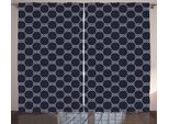 Abakuhaus Tenda Rustica Blu Navy, Nodo Ispirato Alla Marina, Tenda Con Passanti E Ganci Per Camera Da Letto, 280 X 175 Cm, Blu Scuro Crema