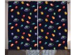 Abakuhaus Tenda Rustica, Aliens In Love Happy, Tenda Con Passanti E Ganci Per Camera Da Letto, 280 X 175 Cm, Multicolore