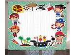 Abakuhaus Party Tenda Rustica, Nave Pirata Per Bambini, Tenda Con Passanti E Ganci Per Camera Da Letto, 280 X 175 Cm, Multicolore