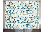 Abakuhaus Tenda Geometrica Rustica, Linee Astratte E Punti, Tende Universali Per Soggiorno Con Passanti E Ganci, 280 X 175 Cm, Blu Guscio D'uovo Nero