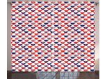 Abakuhaus London Tenda Rustica, Tazze Con Bandiera Da Tè, Tenda Con Nastro Arricciato Per Camera Da Letto Con Passanti E Ganci, 280 X 175 Cm, Blu Vermiglio E Blu Navy