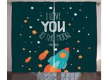 Abakuhaus Ti Amo Tenda Rustica, Rocket-Cosmic Love, Tende Universali Per Soggiorno Con Passanti E Ganci, 280 X 175 Cm, Multicolore