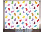 Abakuhaus Tenda Rustica Per Dessert, Orsetti Gommosi Vivaci, Tenda Con Passanti E Ganci Per Camera Da Letto, 280 X 175 Cm, Multicolore