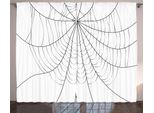 Abakuhaus Tenda Rustica A Ragnatela, Ragnatela Monocromatica, Tenda Con Passanti E Ganci Per Camera Da Letto, 280 X 175 Cm, Grigio Nero Bianco