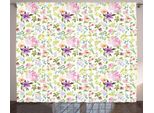 Abakuhaus Tenda Rustica Acquerellata, Delicati Fiori Primaverili, Tende Universali Per Soggiorno Con Passanti E Ganci, 280 X 175 Cm, Multicolore