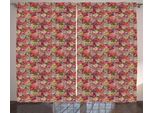 Abakuhaus Tenda Astratta Rustica, Rose E Fiori Surreali, Tenda Universale Per Soggiorno Con Passanti E Ganci, 280 X 175 Cm, Multicolore