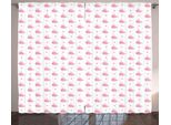 Abakuhaus Tenda Rustica Per Neonati, Hearts And Whales Liebe, Tenda Con Passanti E Ganci Per Camera Da Letto, 280 X 175 Cm, Bianco Rosa