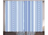 Abakuhaus Tenda Rustica Nordica, Motivo Geometrico A Chevron Floreale, Tenda Universale Per Soggiorno Con Passanti E Ganci, 280 X 175 Cm, Azzurro E Blu