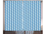 Abakuhaus Tenda Rustica Ikat, Vendemmia Astratta Ogee, Tende Universali Per Soggiorno Con Passanti E Ganci, 280 X 175 Cm, Blu E Bianco