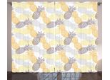 Abakuhaus Frutta Tenda Rustica, Ananas Esotico Tropicale, Soggiorno Nastro Universale Tende Con Passanti E Ganci, 280 X 175 Cm, Calendula Grigio Chiaro