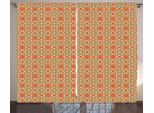 Abakuhaus Tenda Rustica Marocchina, Piastrella Orientale Vintage, Tenda Con Passanti E Ganci Per Camera Da Letto, 280 X 175 Cm, Arancione Marrone Smeraldo
