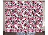 Abakuhaus Amore Tenda Rustica, Romantico Random Hearts, Tenda Con Passanti E Ganci Per Camera Da Letto, 280 X 175 Cm, Multicolore
