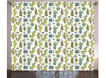 Abakuhaus Tenda Rustica Con Motivo Cactus, Fogliame Tropicale, Tenda Con Passanti E Ganci Per Camera Da Letto, 280 X 175 Cm, Verde Reseda