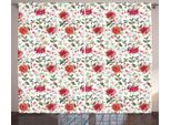 Abakuhaus Tenda Rustica Acquerellata, Poinsettia Rowan, Tende Universali Per Soggiorno Con Passanti E Ganci, 280 X 175 Cm, Verde Vermiglio Magenta