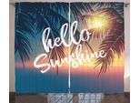Abakuhaus Ciao Sole Tenda Rustica, Palme Tropicali, Camera Da Letto Tenda Con Passanti E Ganci, 280 X 175 Cm, Multicolore