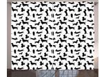 Abakuhaus Amanti Dei Cani Tenda Rustica, Monochorme Canine, Tenda Con Passanti E Ganci Per Camera Da Letto, 280 X 175 Cm, Bianco Nero