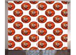 Abakuhaus Basket Tenda Rustica, Palline Emoticon Felici, Tende Universali Per Soggiorno Con Passanti E Ganci, 280 X 175 Cm, Arancione, Nero, Bianco