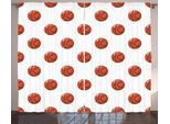 Abakuhaus Tenda Rustica Da Basket, Palline Cartoon Score, Tenda Con Passanti E Ganci Per Camera Da Letto, 280 X 175 Cm, Cannella Nero Bianco