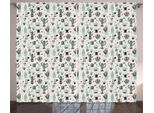 Abakuhaus Tenda Rustica Con Motivo Cactus, Pianta Geometrica Cartoon, Tende Universali Per Soggiorno Con Passanti E Ganci, 280 X 175 Cm, Menta, Nero, Beige