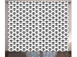 Abakuhaus Fleur De Lis Tenda Rustica, Araldica Europea, Tenda Con Passanti E Ganci Per Camera Da Letto, 280 X 175 Cm, Bianco Nero