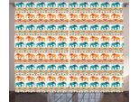 Abakuhaus Tenda Rustica Elefante, Arte Geometrica Esotica, Tende Universali Per Soggiorno Con Passanti E Ganci, 280 X 175 Cm, Turchese Arancione Crema