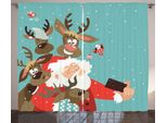 Abakuhaus Babbo Natale Tenda Rustica, Ren-Buddies Selfie, Soggiorno Tenda Universale Con Passanti E Ganci, 280 X 175 Cm, Multicolore