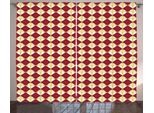 Abakuhaus Fleur De Lis Tenda Rustica, Araldica Geometrica, Soggiorno Tenda Universale Con Passanti E Ganci, 280 X 175 Cm, Rubino Giallo Bianco