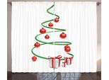 Abakuhaus Natale Tenda Rustica, Albero Di Natale Astratto, Soggiorno Tenda Universale Con Passanti E Ganci, 280 X 175 Cm, Verde Bianco Rosso