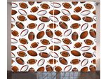 Abakuhaus Tenda Rustica American Football, Palla Da Rugby, Tenda Con Passanti E Ganci Per Camera Da Letto, 280 X 175 Cm, Caramello Bianco Rubino