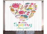 Abakuhaus Ciao Tenda Rustica, Doodle Primavera Cuore, Soggiorno Nastro Universale Tende Con Passanti E Ganci, 280 X 175 Cm, Multicolore