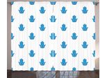 Abakuhaus Hamsa Tenda Rustica, Mano E Occhi Cartoon, Tenda Con Passanti E Ganci Per Camera Da Letto, 280 X 175 Cm, Blu Scuro E Blu