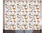 Abakuhaus Amanti Dei Cani Tenda Rustica, Composizione Cartoon, Camera Da Letto Tenda Con Passanti E Ganci, 280 X 175 Cm, Multicolore