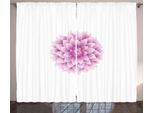 Abakuhaus Tenda Rustica Dahlie, Dahlia Viola Con Magenta, Tenda Con Passanti E Ganci Per Camera Da Letto, 280 X 175 Cm, Fucsia Bianco